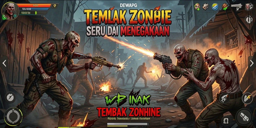 Tampilan antarmuka DEWAPG saat beraksi melawan zombie.