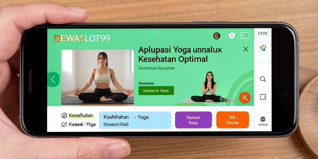 Antarmuka aplikasi DEWASLOT99 dengan latihan Yoga yang menenangkan.
