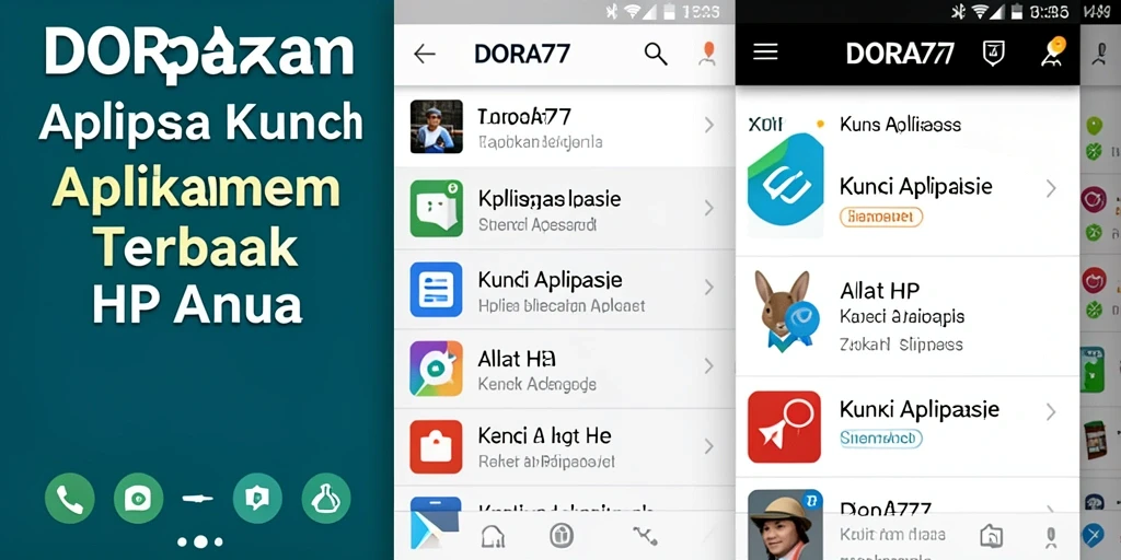 Antarmuka DORA77 dengan fungsi penguncian aplikasi yang user-friendly.