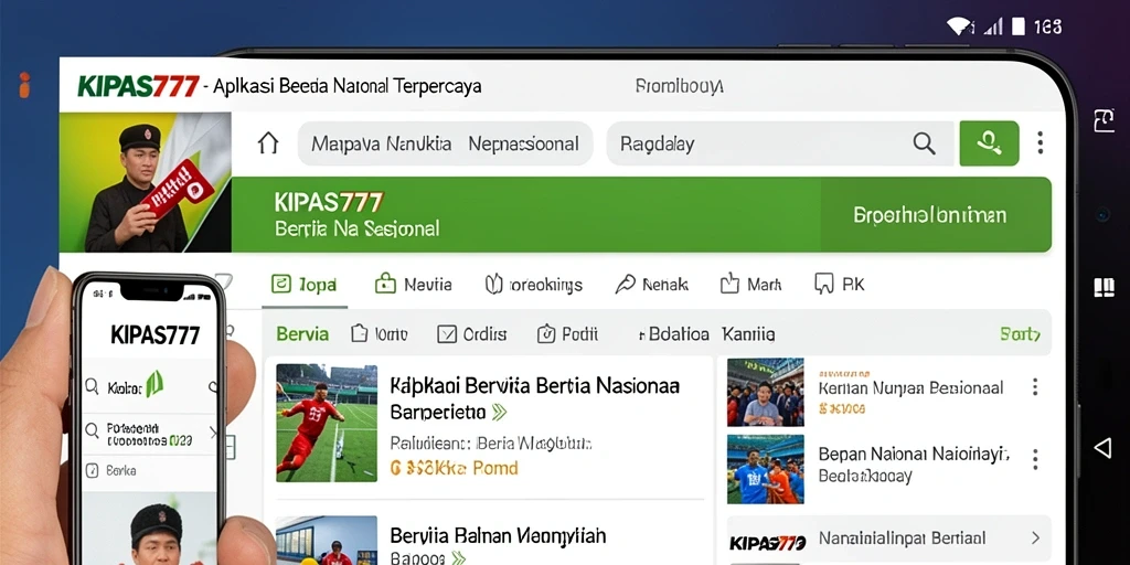 Tampilan antarmuka KIPAS777 dengan berita nasional terkini.