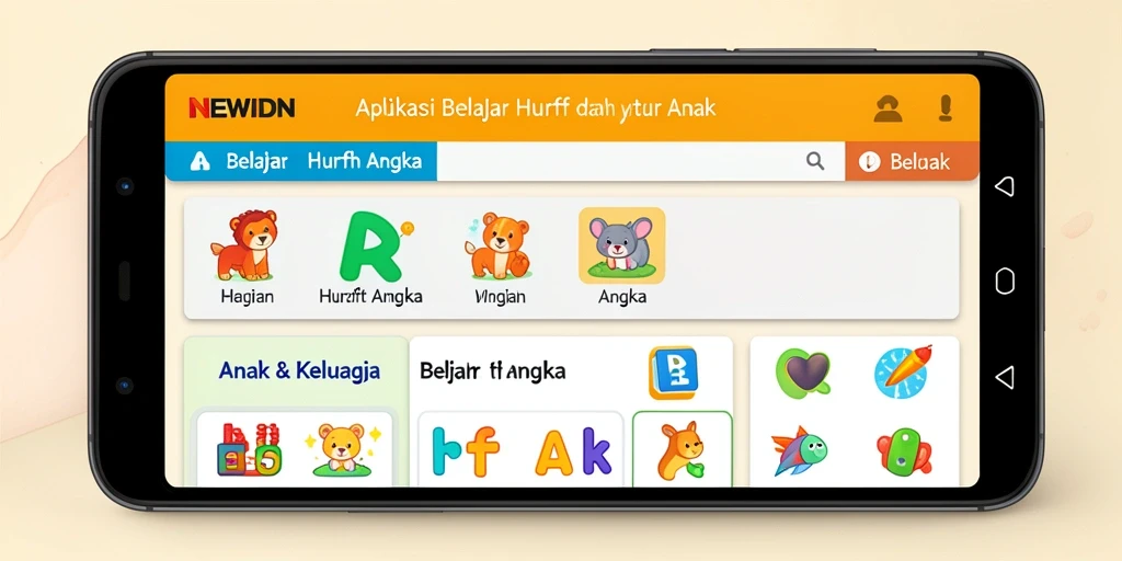 Tampilan antarmuka aplikasi NEWIDN yang interaktif dan edukatif.