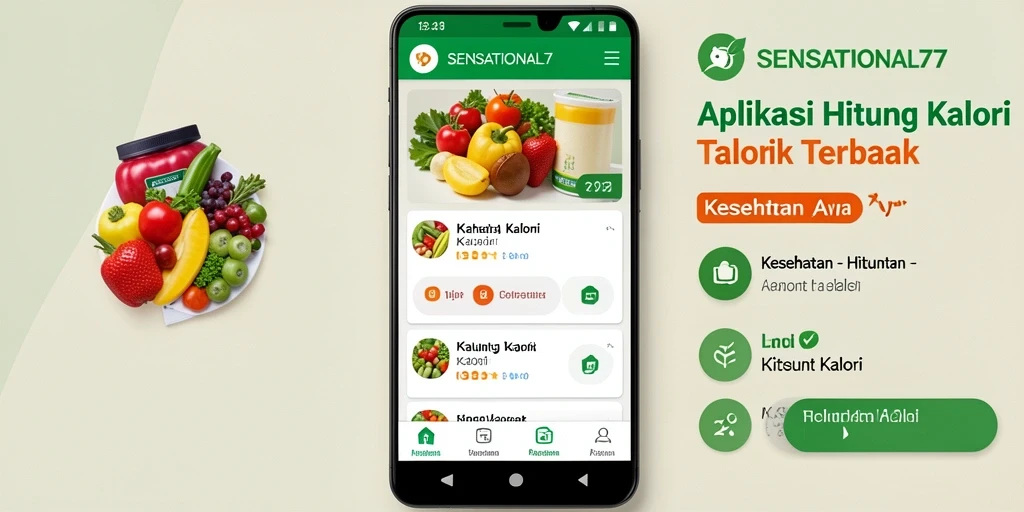Tampilan antarmuka SENSATIONAL77 yang user-friendly untuk menghitung kalori.